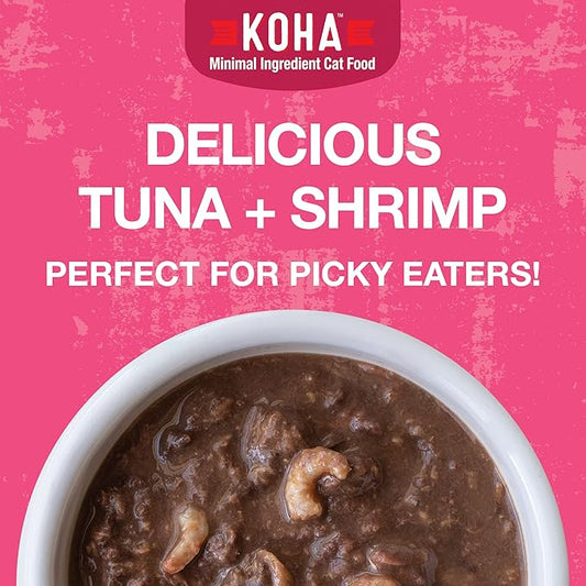 KOHA Poké Bowl Tuna & Shrimp Entree in Gravy for Cats, 12-Pack of 3oz Pouches