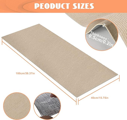 Cat Scratch Furniture Protector,Couch Protector from Cat Claws,Couch Cover for Cats,Adhesive Cuttable Kitten Scratch for DIY Climbing,Suitable for Sofa,Wall,Door,Table Legs (Khaki, 39.3x15.7in)