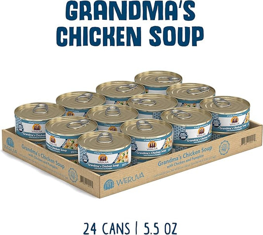 Weruva Classic Cat Food, Grandma?S Chicken Soup with Chicken Breast & Veggies, 5.5Oz Can (Pack of 24)
