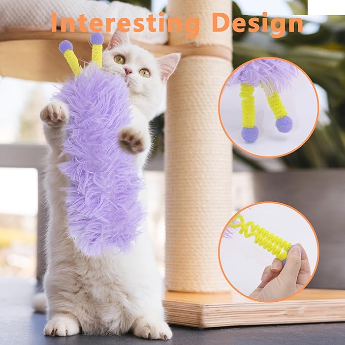3 Pack Catnip Toys,Soft and Durable Cat Pillows Toys, Rich Color Cat Toys with Antennae, Indoor Interactive Cat Kicker Toys, Companion Toys for Cats (Antenna Purple Set)