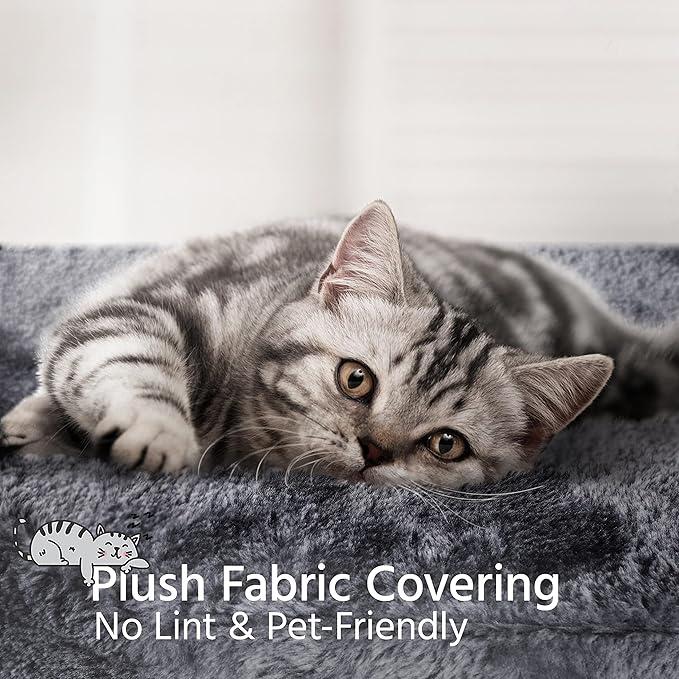 Yaheetech Multi-Level Cat Trees Cat Towers 79in Cat Tree for Indoor Cats with Sisal-Covered Scratching Posts, Plush Perches and Stable Condo for Kittens, Cats and Pets, Dark Gray