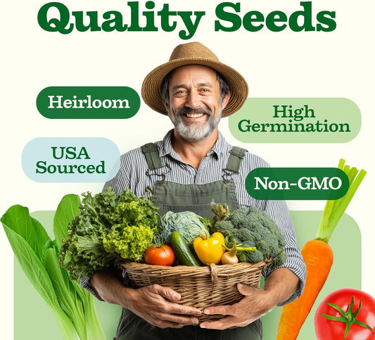 HOME GROWN π¨π¦π π£π₯ππ ππ¨π 55 Vegetable Seeds Pack 28,000+ Non-GMO Heirloom Seeds for Planting, Spring Fall Winter Garden Kit, Survival Seed Vault for Preppers & Gardeners, Gift for Men & Women