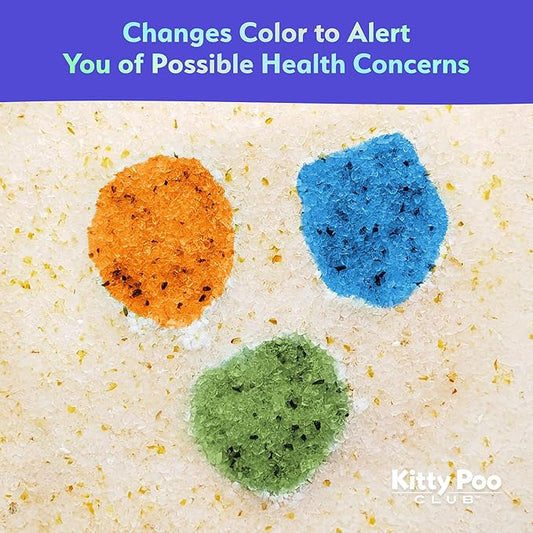 Kitty Poo Club Health Indicating Cat Litter 2-Bag Non-Clumping Lightweight with Disposable 2-Pack Cat Litter Box | Non Clumping, Super Absorbent Odor Control — Perfect for Daily Use