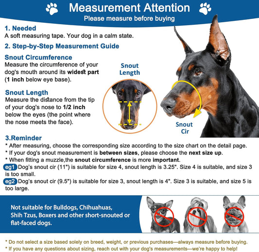 BARKLESS Dog Muzzle, Basket Muzzle Anti Biting Chewing, Sturdy Lightweight Cage Mouth Cover for Small Medium Large Sized Dogs, Allows Panting Drinking, Suitable for Grooming Trimming Training