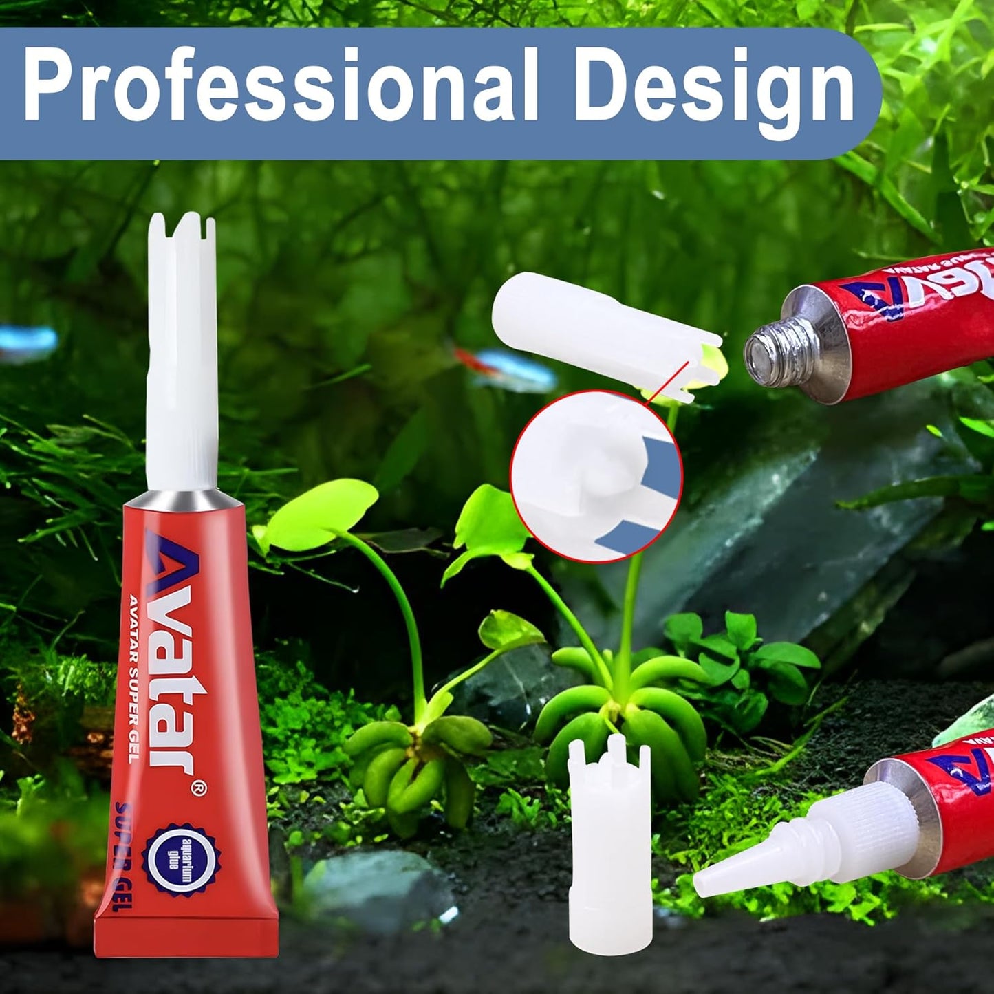 6 PCS Aquarium Glue,Aquarium Aquascape Aquatic Plants Coral Glue,Safe and Quick-Drying ,Reef Glue Suitable for Aquatic Plants, Moss, Coral, Stones, Shells,Fresh Water and Salt Water All Can Be Used