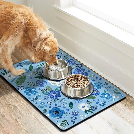Dog Food Mats for Floors, Absorbent Dog Bowl Mat for Food and Water Dispenser Mat, Quick Dry Cat Food Mat Pet Supplies