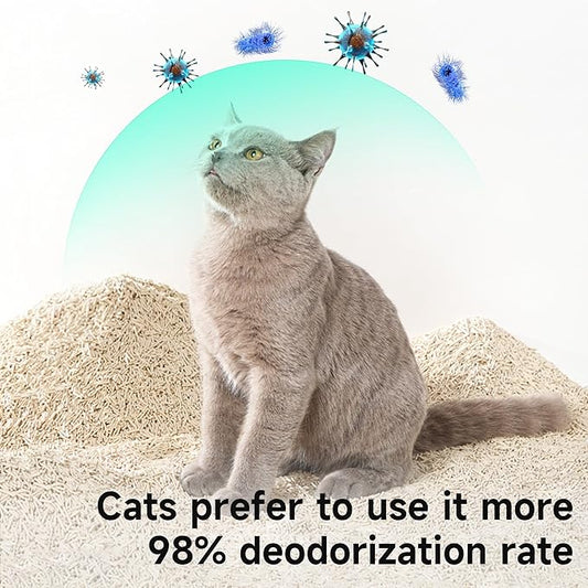 KERES Clumping Cat Litter - Odor Control, Dust-Free, Ultra Absorbent and Flushable, Free & Clean Unscented Tofu Cat Litter, Low Tracking, Safe & Natural (5.07lb*3bag)