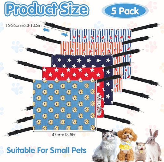 5 Pcs Cat Hammock for Cage Hanging, Breathable Cat Hammock Bed with Adjustable Straps, Soft Double-Sided Pet Hammocks for Cats, Indoor & Outdoor Catio Accessories