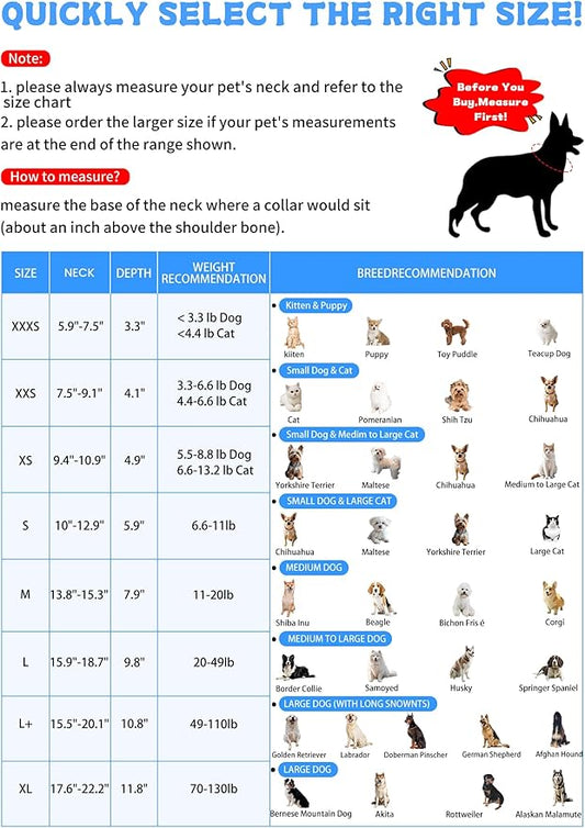 Inspack Soft Dog Cone Collar Alternative, E Cones for Small Dogs/Cat/Puppy to Stop Licking after Surgery, Comfortable All Paws Comfy Elizabethan Collars, Neuter Recovery Ecollars of Shame Alternatives