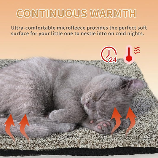 Self-Warming Cat Bed Pad, Self-Heating Cat Bed Mat Thermal Blanket for Indoor Cats & Small Dogs,30x20 inches