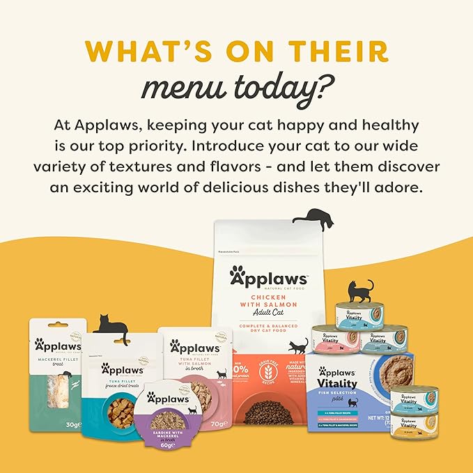 Applaws Vitality Wet Cat Food in Broth, Natural Canned Cat Food, Wet Food for Cats with Added Vitamins and Minerals, Grain Free, Carrageenan Free, Chicken Breast in Broth (24 Count, 2.47 oz Cans)