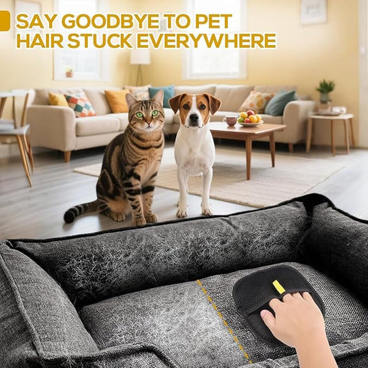 Static Pet Hair Remover Gloves, Reusable Electrostatic Pet Cat Dog Hair Removal Grooming Gloves Brush Tool for Couch, Furniture, Carpet, Car Seat