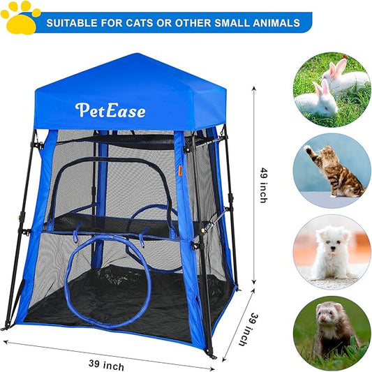 Cat Tower Tent,Outdoor Patio Cat Enclosures with Breathable Mesh,Indoor Playpen Portable Exercise Tent