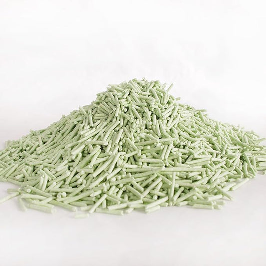 Tofu Cat Litter Green Tea 5.5 Lbs X 8 Bags, Flushable Clumping Fast Drying, Ultra Absorbent, Low Tracking Cat Litter 2mm Pellets.