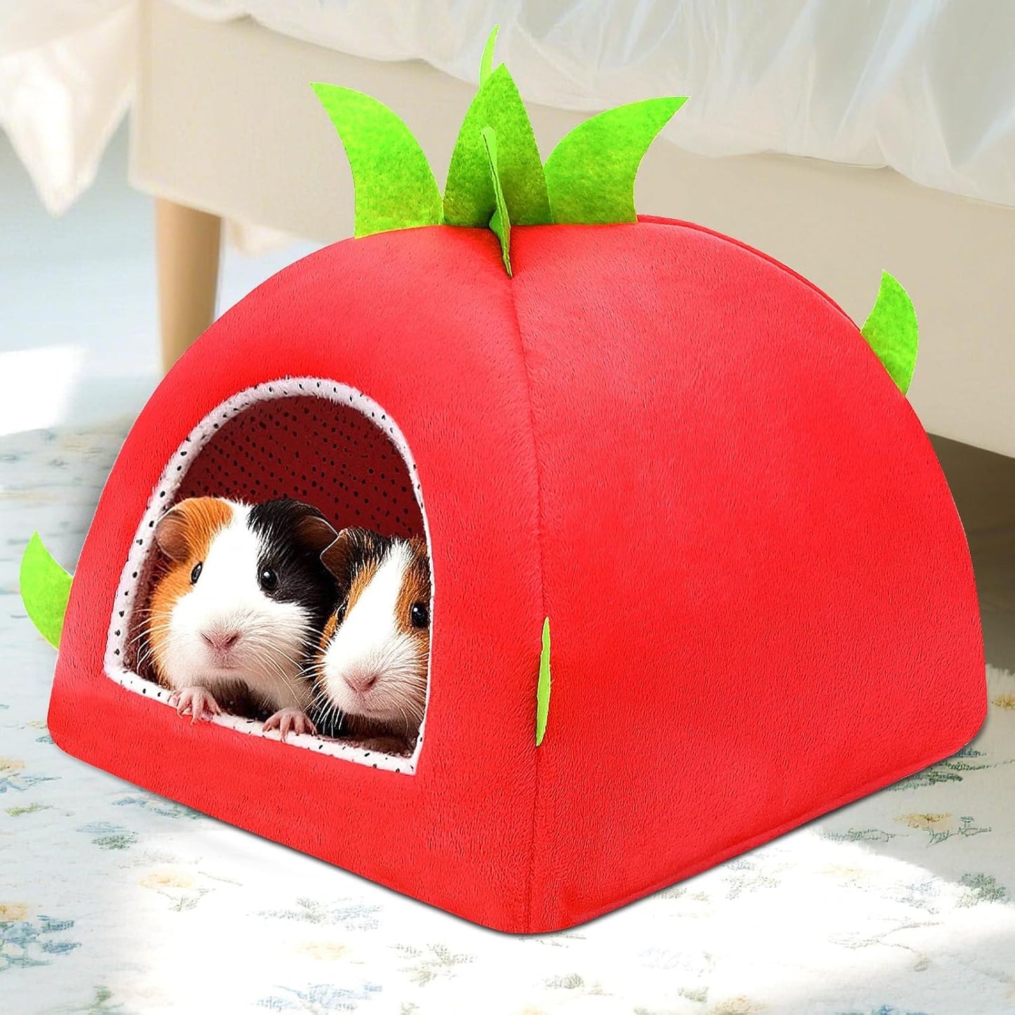 UPINS Guinea Pig Hideout,Guinea Pig Bed Washable Small Animal House Cage Accessories for Chinchillas Hamsters Hedgehogs Ferrets Bearded Dragons and Rats