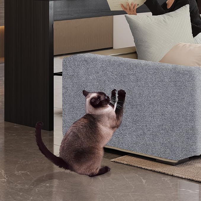 Cat Scratching Mat - Trimmable Self Adhesive DIY Climbing Cat Scratcher Pad for Cat Tree Shelves and Post Cat Scratch Furniture Protector