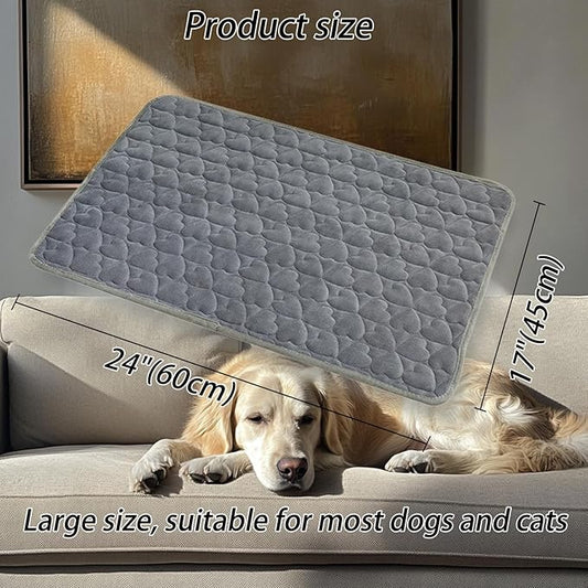 Dog Bed Mat 24"x17" Love Heart Shaped Crate Mat Fluffy Soft Washable Pet Pad Blanket for Indoor Bed Couch Sofa Floors Cat and Dogs Sleeping Mattress (Gray)