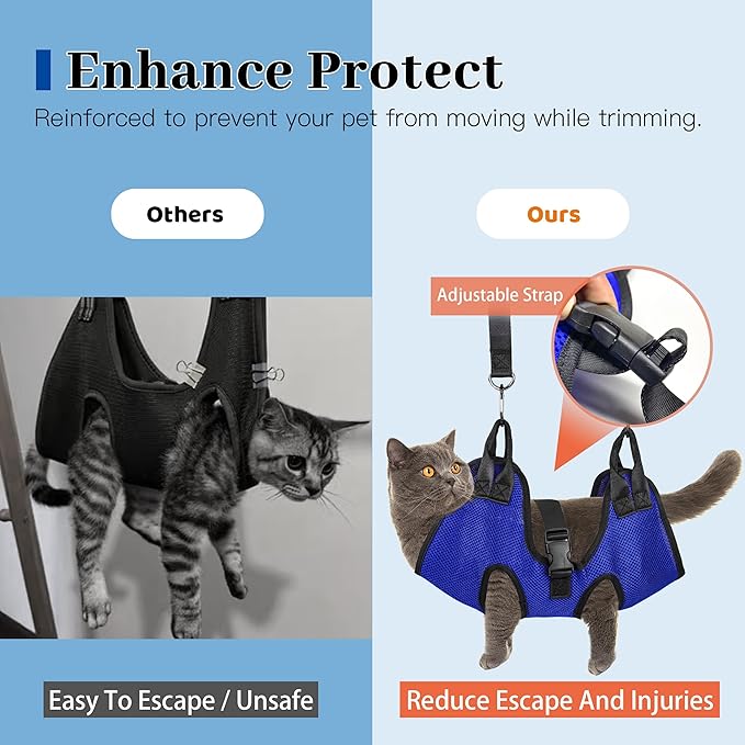 PatiencET Dog Grooming Hammock, Pet Grooming Hammock for Cats & Dogs, Dog Holder for Nail Trimming, Cat Sling for Nail Trimming with Nail Clippers/Trimmer, Nail File, Pet Comb(XS)