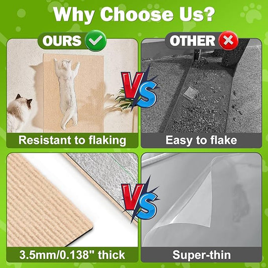 23.6x15.8 Couch Wall Corner Protection for Indoor Cats,Anti Scratch Furniture Protector from Cats Scratching,Trimmable Climbing Cat Scratcher Pad Play Mat Easy Use for Cat Board/Door/Carpet