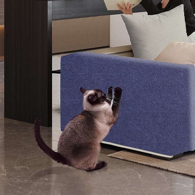 Cat Scratching Mat - Trimmable Self Adhesive DIY Climbing Cat Scratcher Pad for Cat Tree Shelves and Post Cat Scratch Furniture Protector