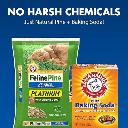 Feline Pine Platinum Non-Clumping Cat Litter, Feline Pine Cat Litter 18lb