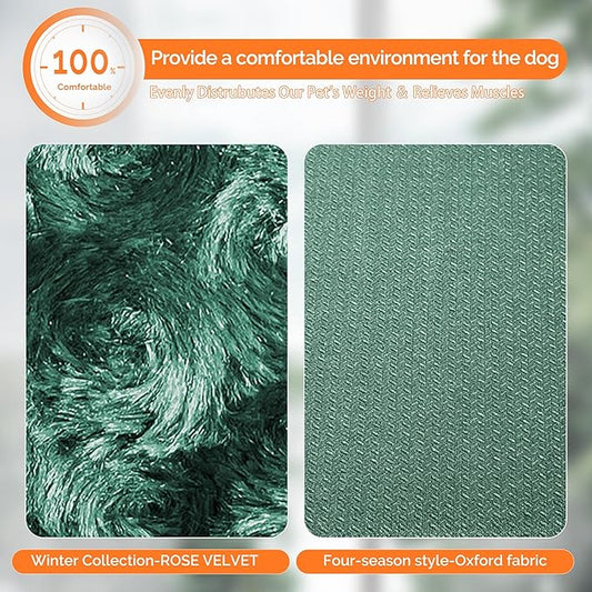 Dog Bed Mat for Small/Medium/Large Dogs Sleeping, Soft, Durable, Washable & Anti-Slip Crate Pads, Reversible Dog Mat Bed Kennel Mat Cat Bed M(30"*20"*1.5")
