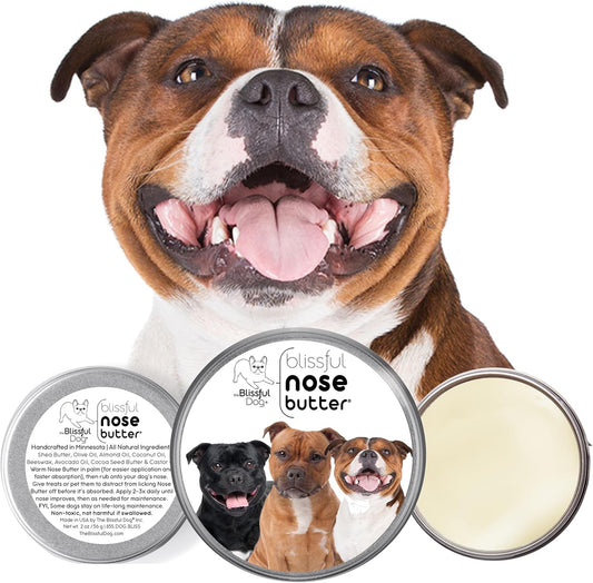 The Blissful Dog Staffordshire Pitbull Terrier Unscented Nose Butter - Dog Nose Butter, 4 Ounce