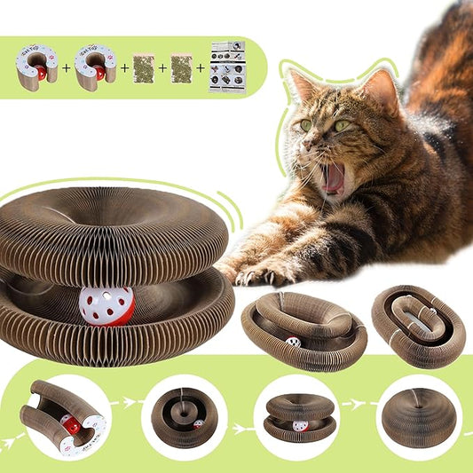 2 Pcs Kitty Kurlz cat Toy Magic Organ Cat Scratching Board Toy Kitty curlz Foldable Accordion Cats Toy (2pcs)
