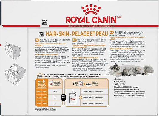 Royal Canin Hair & Skin Care Chunks in Gravy Wet Cat Food Pouch, 3 oz pouch (12-count)