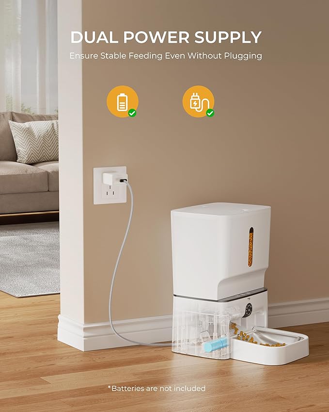 Automatic Cat Feeder with Camera, 7L Timed Dog Feeders, Adjustable Camera, 1080P HD Night Vision, Automatic Dog Feeder, 5G WiFi Cat Food Dispenser with 2-Way Audio, Low Food & Motion Alerts