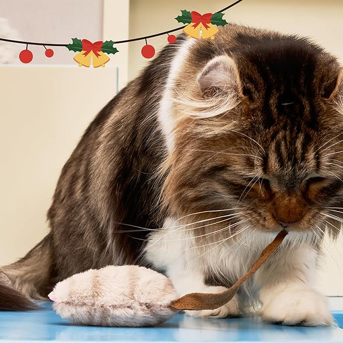 Gigwi Cat Toys for Indoor Cats, Interactive Cat Toy with Real Squeaky Mouse Electronic Sound Chirping, Kitten Toys Automatic Cats Mice Toy for Exercise & Kicker to Self Play, Relieve Boredom