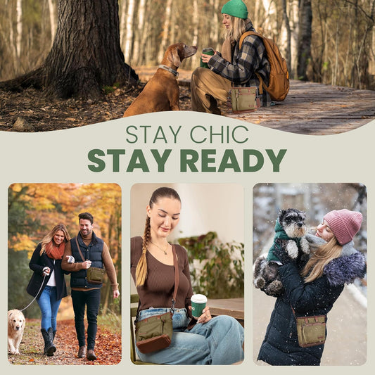 BEAU&FUR Dog Treat Pouch with Clicker for Training - Hands-Free Dog Treat Bag with Magnetic Closure, Built-in Poop Bag Holder Pocket