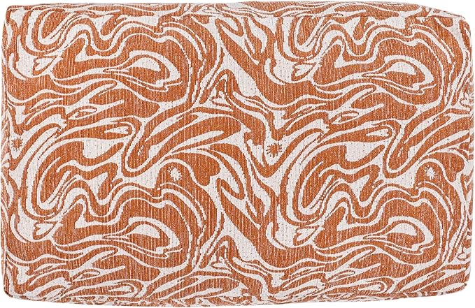 DBD3001B-XL Mabel 49.5" x 31.5" Designer Modern Ultra Soft Reversible Plush Rectangular Pet Bed with Washable Cover, Tangerine Twist