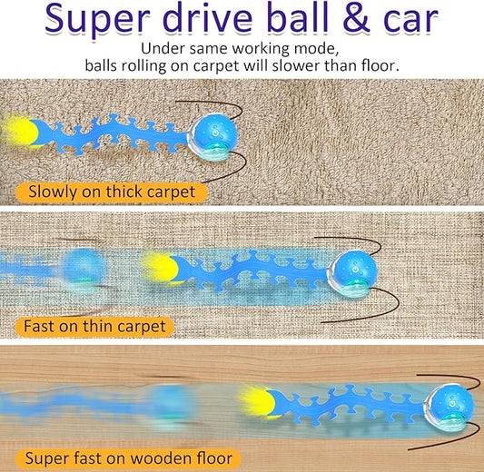 Interactive Cat Toys Ball for Indoor Cats Fast Rolling on Carpet, Chirping & Motion Activate Cat Toys (Blue Centipede)