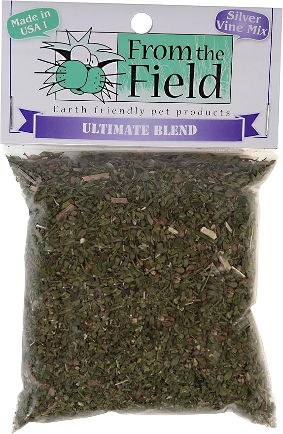 from The Field | Ultimate Blend Catnip & Silver Vine | Premium USA-Grown Catnip for Toys & Playtime | Fresh, Potent, Non-Toxic, Eco-Friendly | Safe for Kittens & Cats | Resealable 0.5 Oz Bag