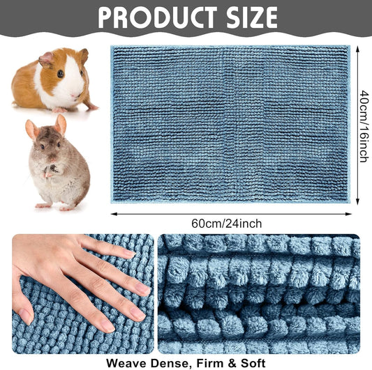 Amylove 4 Pcs Guinea Pig Cage Liner Guinea Pig Bedding Washable Fleece Pee Pads Reusable Small Animals Training Mat Small Animal Sleeping Bed for Bunny Hamster(Mixed Colors,16 x 24 Inch)