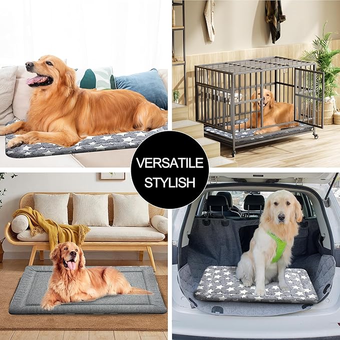 Dog Bed Mat, Reversible Crate Pads for Small/Medium/Large Dogs & Cats Sleeping, Portable & Soft, Dog Beds Crate Pad - Machine Washable Mat Bed Kennel Mat Cat Bed
