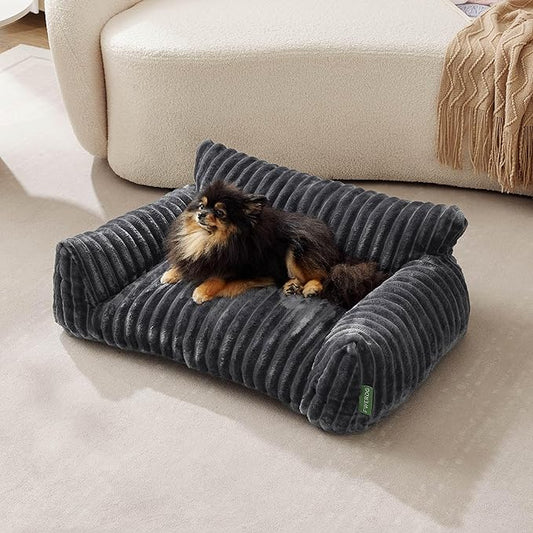 Cute Couch Bed for Pets, Supportive Cat Sofa for Indoor Cats, Medium Dog Sofa Bed for Medium Dogs, Grey, 30 inches