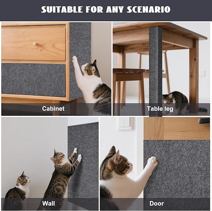 Cat Scratch Furniture Protector,Couch Protector from Cat Claws,Couch Cover for Cats,Adhesive Cuttable Kitten Scratch for DIY Climbing,Suitable for Sofa,Wall,Door,Table Legs (Dark Gray, 39.3x15.7in)