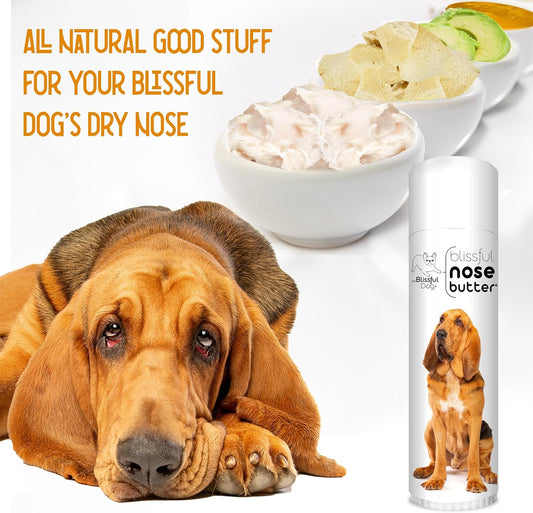 The Blissful Dog Bloodhound Nose Butter for Dry, Cracked Skin, Lick-Safe Dog Nose Balm with Moisturizing Shea Butter, Almond, Olive, and Essential Oils, Pet Supplies, Uncented, 0.50 oz.