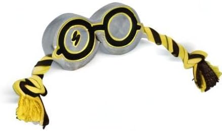Harry Potter Glasses Rope Pull Pet Toy for Dogs with Squeakers, Chew and Tug Toy