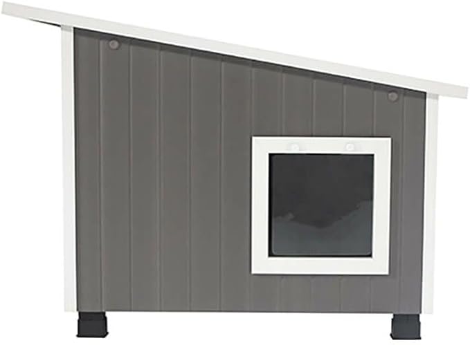 New Age Pet ECOFLEX XL Outdoor Cat House - Durable, Moisture-Resistant Wood Plastic Composite, Dual Entry, Easy Assembly, Elevated Floor for Ventilation, Compatible with Heated Pad, 10-Year Warranty