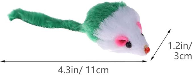 Cat Mouse Toys for Indoor Cats 12PCS, 5 Color Variety Interactive Cat Toy Mice Cat Toy Mouse for Cats, Fur Mouse Kitten Toy Mice Cat Feather Toys with Rattle Sounds (Mixed Color)