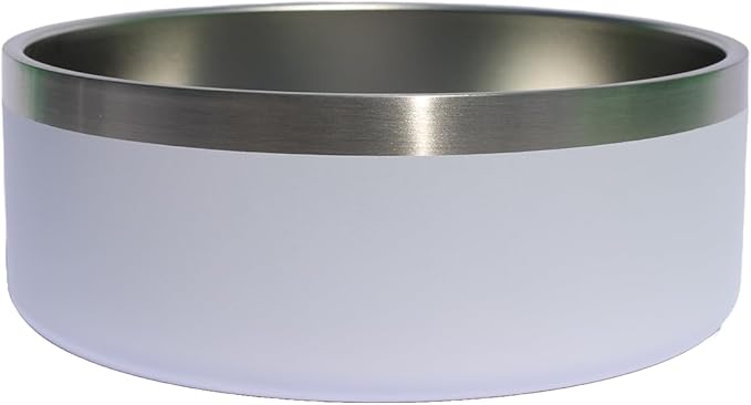 Custom Dog Bowl with Paws and Name - Engraved, Nonslip, Personalized, Custom Cat Bowl, 304 Stainless Steel, Feeding, Pet Supplies (White, Medium -32oz)