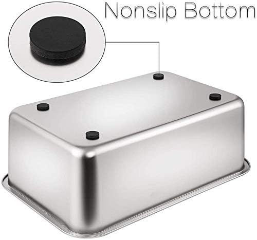 Yangbaga Stainless Steel Litter Box for Cat and Rabbit, Large Size with 8in High Sides and Non Slip Rubber Feet. Odor Control, Non Stick Smooth Surface, Easy to Clean, Never Bend