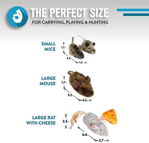OurPets Play-N-Squeak Mouse Hunter Cat Toys (Interactive Cat Toy & Catnip Toy with Real Mouse Electronic Sound) Perfect Toys for Indoor Cats with Catnip