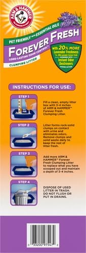Arm & Hammer Forever Fresh Clumping Cat Litter Lavender, MultiCat 18lb with 20% More Lavender Freshness, Pet Friendly with Essential Oils (Pack of 2)