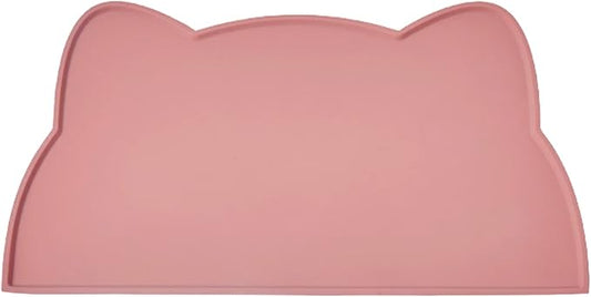 Cat Food Mat, Silicone Pet Feeding Mat for Floor Non-Slip Waterproof Dog Water Bowl Tray Cushion (20" x 12", Coral Pink)