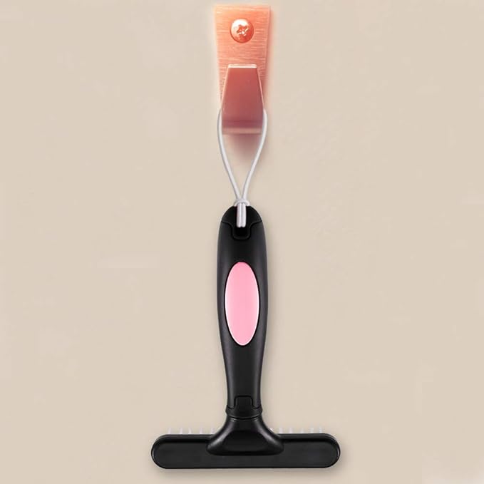 Pet Grooming Rake - Double Row Pins Shedding and Dematting Undercoat Rake Comb for Dogs, Cats, Matted, Short, Long Hair Coats - Safe Grooming & Deshedding Brush - Comb Out Mats & Tangles Easily