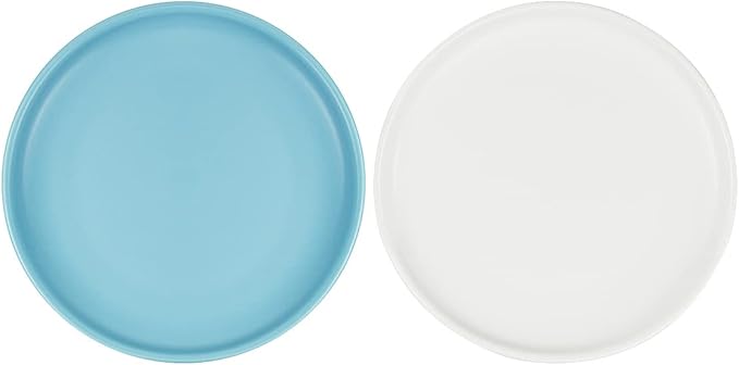 Ceramic Shallow Cat Dish 6 inch, Whisker Fatigue Free Cat Food Bowls, Wide and Small Pet Plate for Kitten and Kitty, Short Legged Munchkin Cat